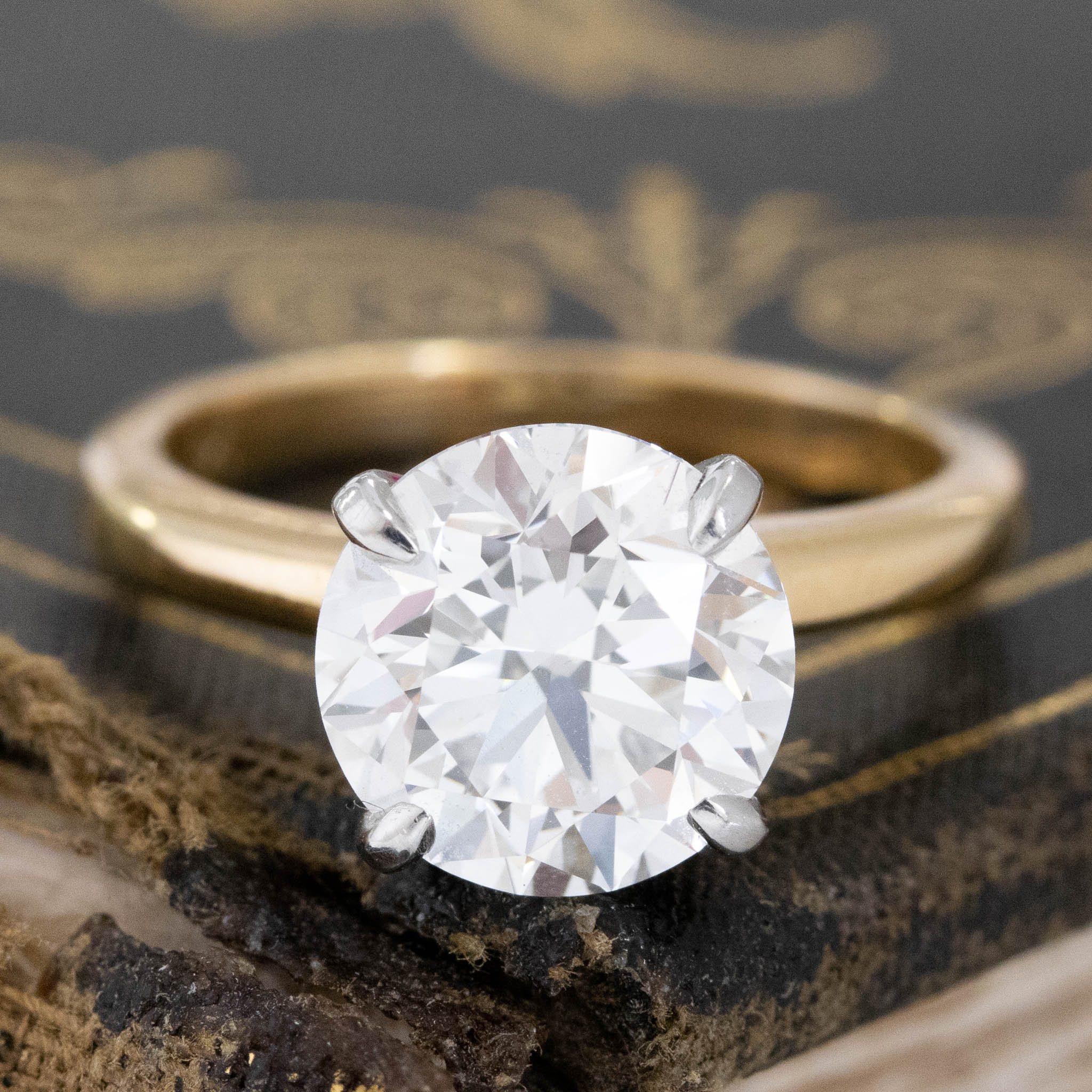 3.01ct Round Brilliant Cut Diamond Solitaire, GIA E SI2 EX EX EX
