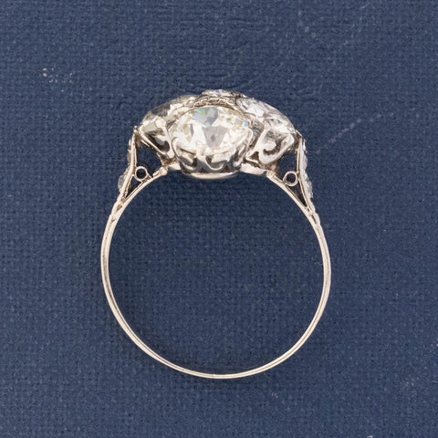 3.01ctw Antique Old European Cut Diamond Cluster Ring