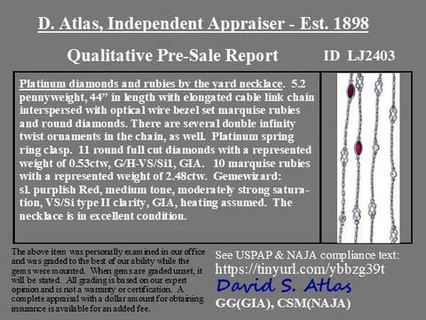 3.01ctw Ruby and Diamond Station Necklace, 44"