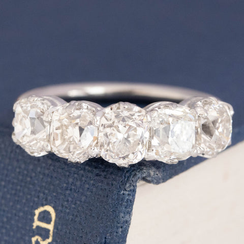 3.02ctw Cushion Cut Diamond 5-Stone Band