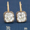 3.02ctw GIA old mine cushion cut diamond collet drop earrings in 18kt yellow gold