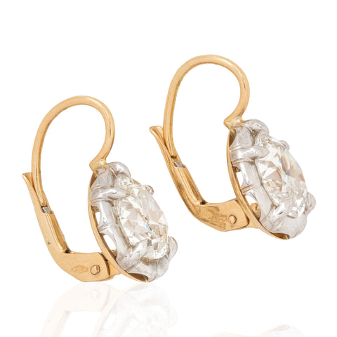3.04ctw Pear Cut Diamond Collet Earrings, GIA