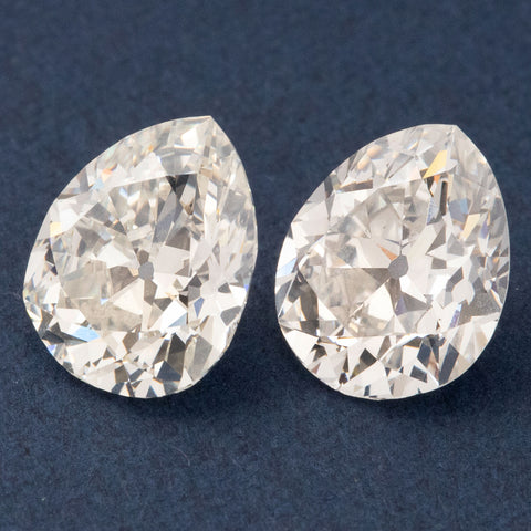 3.04ctw Pear Cut Diamond Matched Pair, GIA