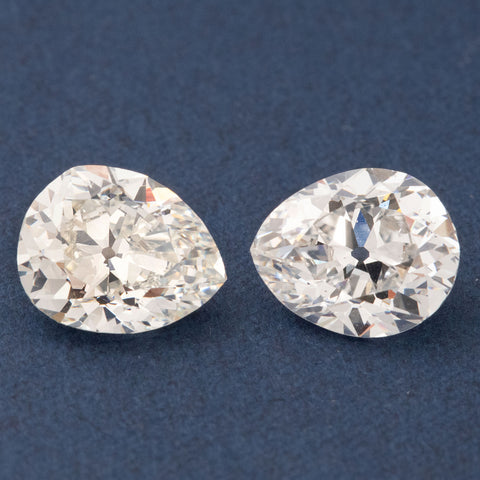 3.04ctw Pear Cut Diamond Matched Pair, GIA