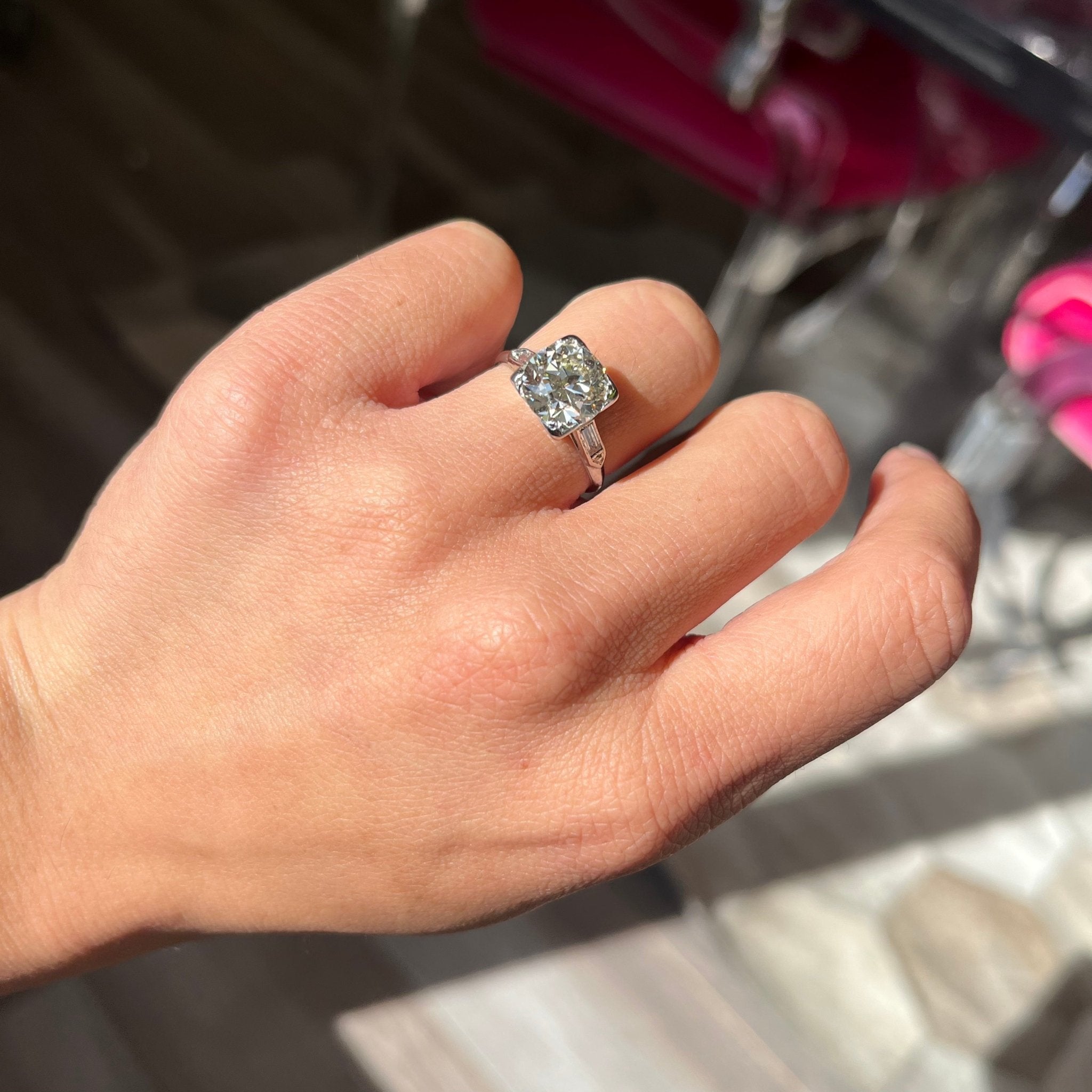 3.05ct Art Deco Old European Cut Diamond Solitaire, GIA N SI1