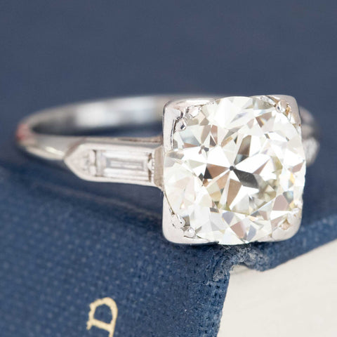3.05ct Art Deco Old European Cut Diamond Solitaire, GIA N SI1