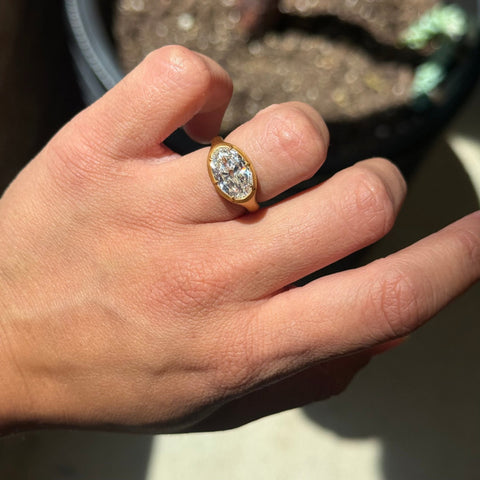 3.05ct Oval Cut Diamond Collet Solitaire, GIA K SI2