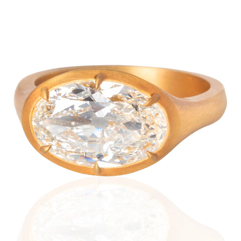 3.05ct Oval Cut Diamond Collet Solitaire, GIA K SI2