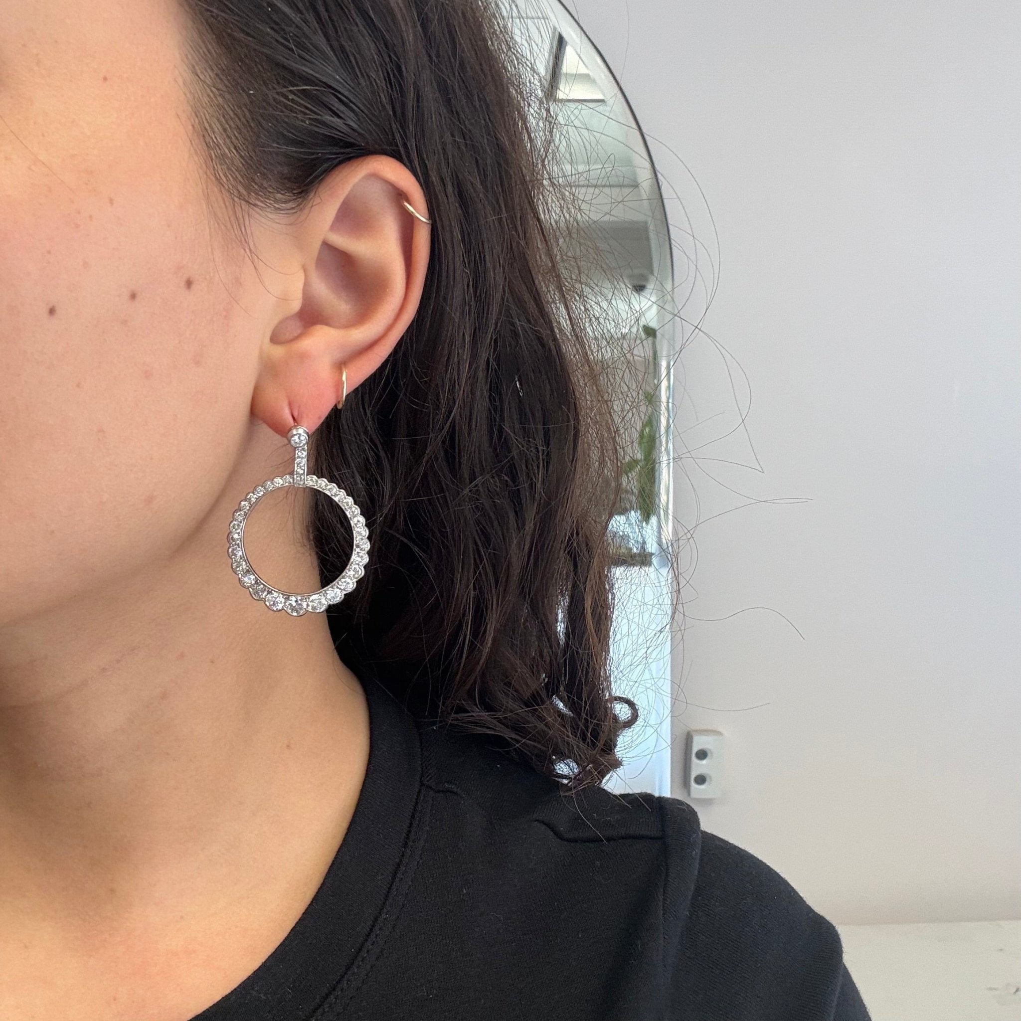 3.05ctw Edwardian Old European Cut Diamond Earrings