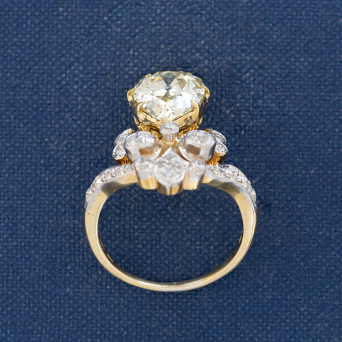 3.06ct Belle Epoque Pear Cut Diamond Tiara Ring, GIA