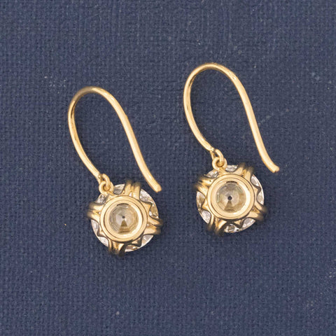 3.45ctw Old European Cut Diamond Drop Earrings