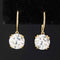3.45ctw Old European Cut Diamond Drop Earrings