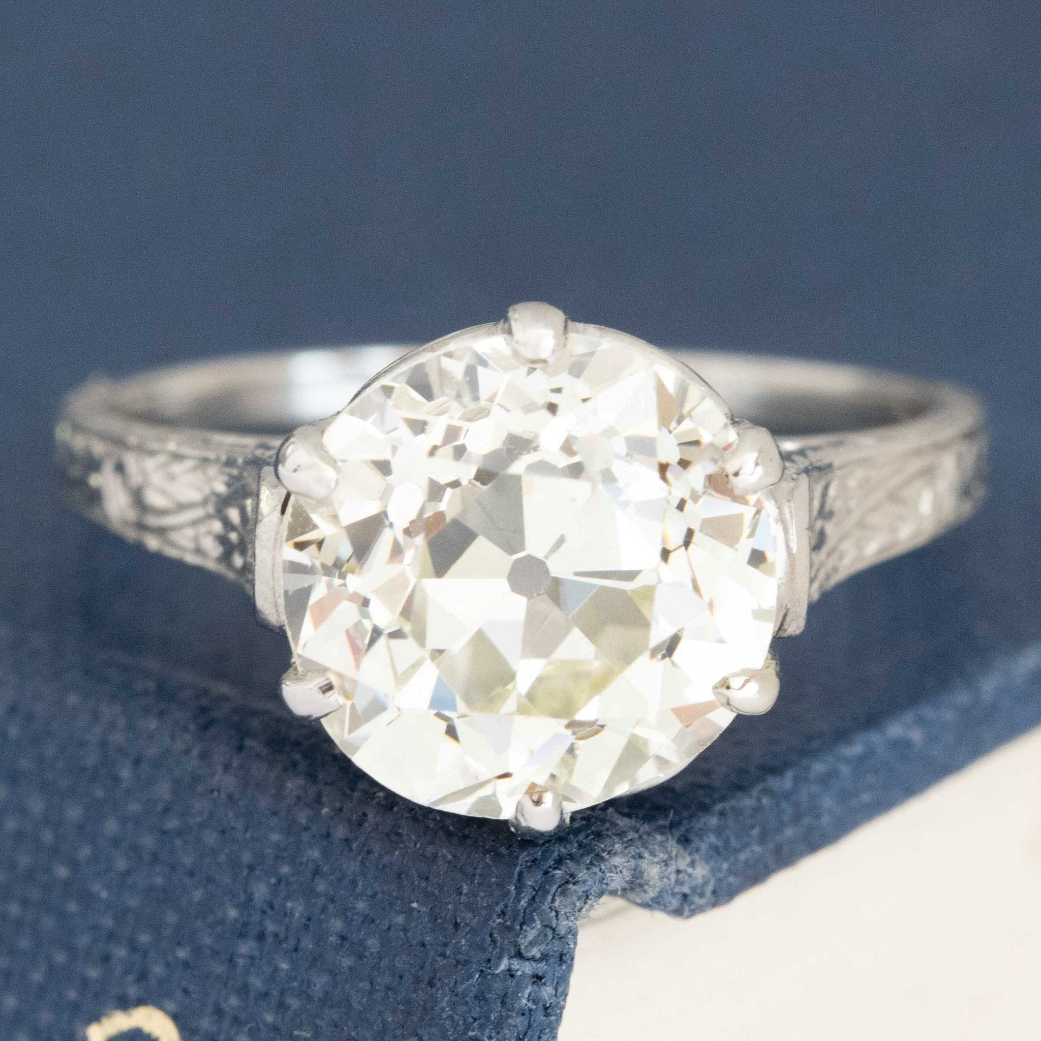 3.07ct Edwardian Old Mine Cut Diamond Solitaire