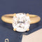 3.07ct Old Mine Cut Diamond solitaire in 18kt yellow gold satin finish.