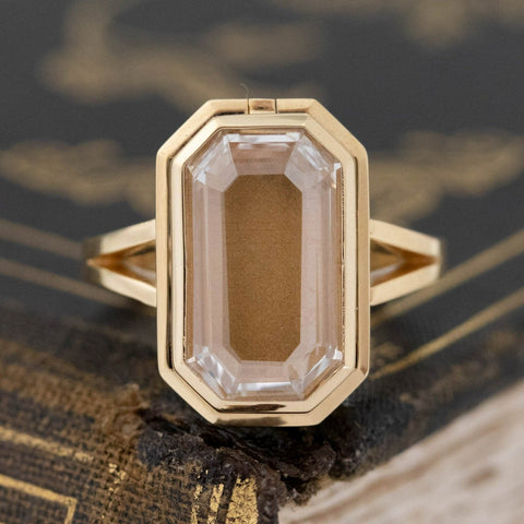 GIA certified portrait cut diamond ring inspired by Georgian and Victorian jewelry.