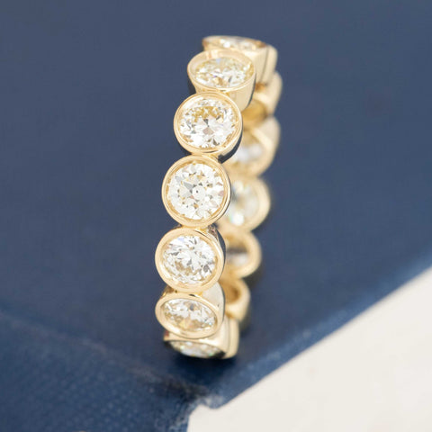 3.07ctw Old European Cut Diamond Bezel Eternity Band