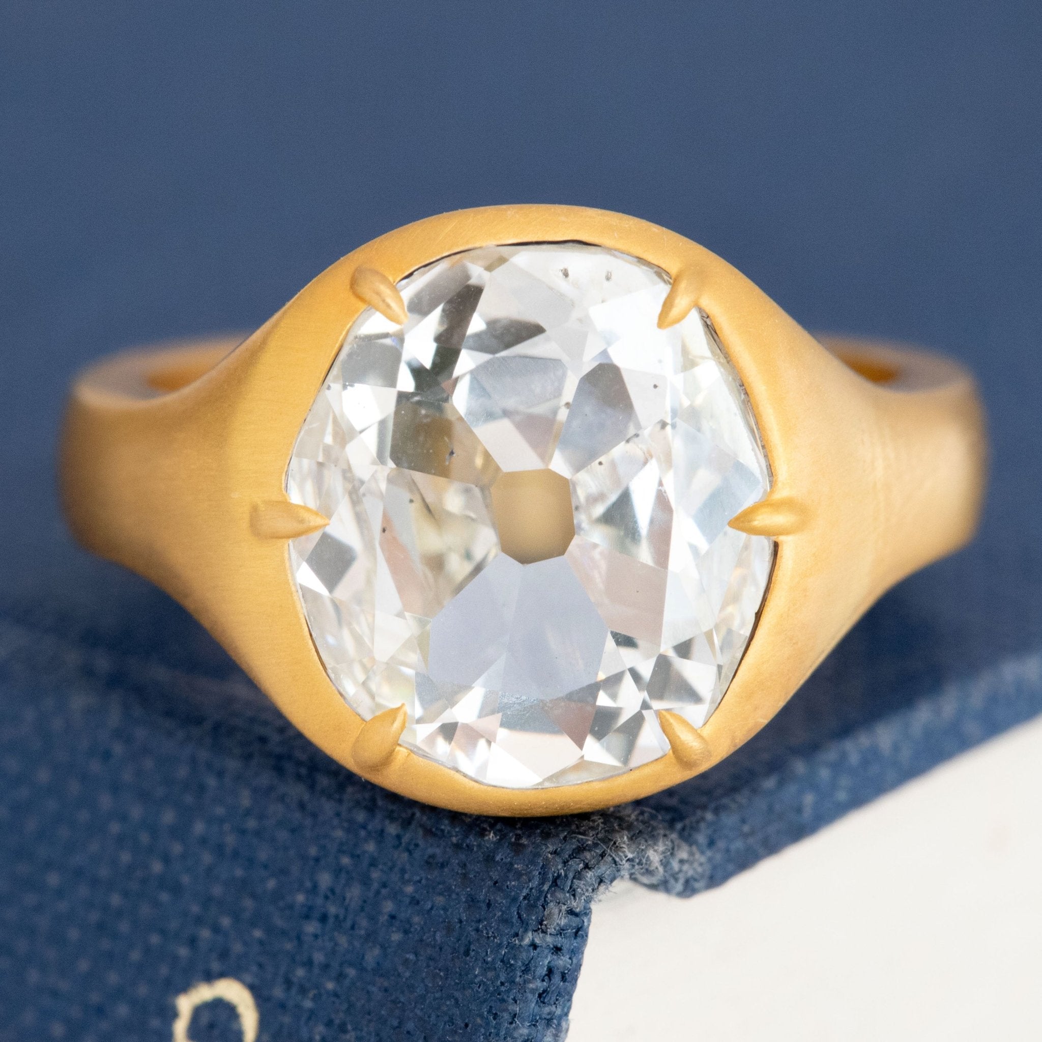 3.08ct Old Mine Cut Diamond Collet Solitaire, GIA