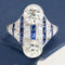 3.08ctw Edwardian Old European Cut Diamond & Sapphire Toi et Moi Ring