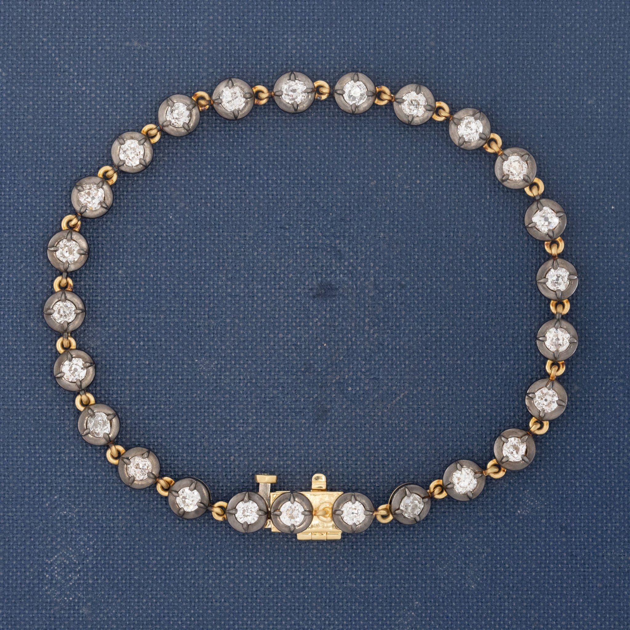 3.09ctw Old European Cut Diamond Collet Tennis Bracelet