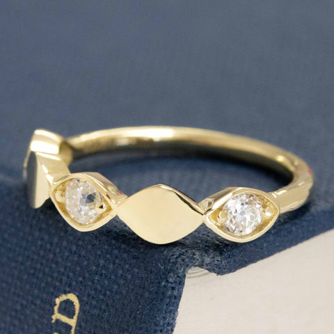 .30ctw Old European Cut Diamond Navette Style Band