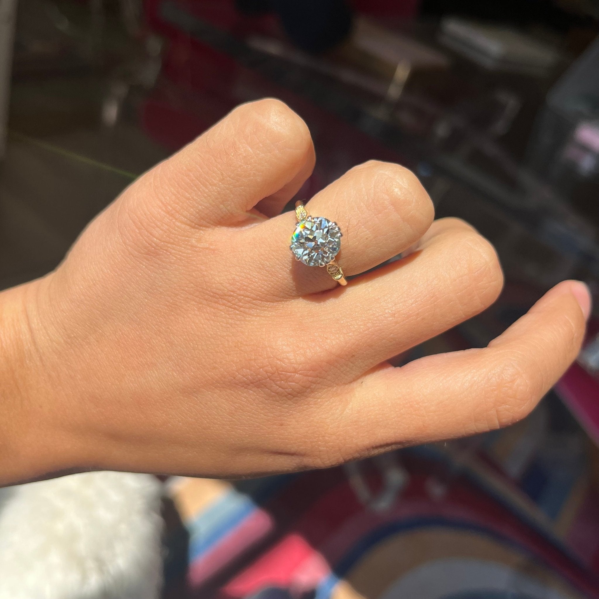 3.11ct Old Mine Cut Diamond Solitaire, GIA K VS1