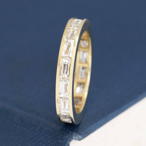 3.12ctw French Baguette Cut Diamond Eternity Band