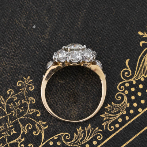3.12ctw Victorian Diamond Cluster Ring