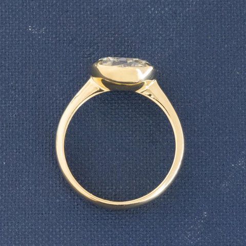 3.16ct Old Mine Cushion Cut Diamond Solitaire