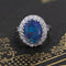 3.17ctw Black Opal & Diamond Cluster Ring