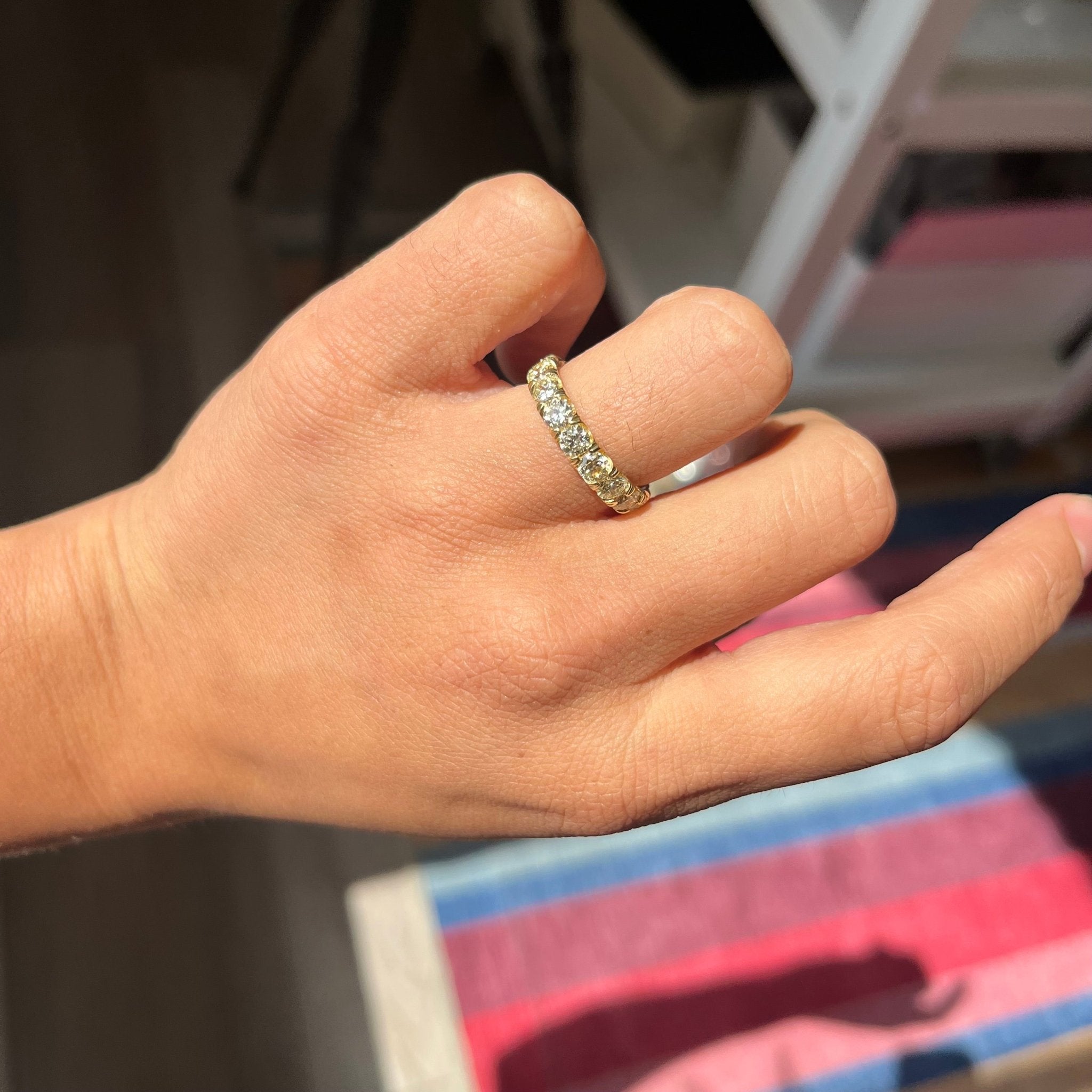 3.17ctw Old European Cut Diamond Eternity Band