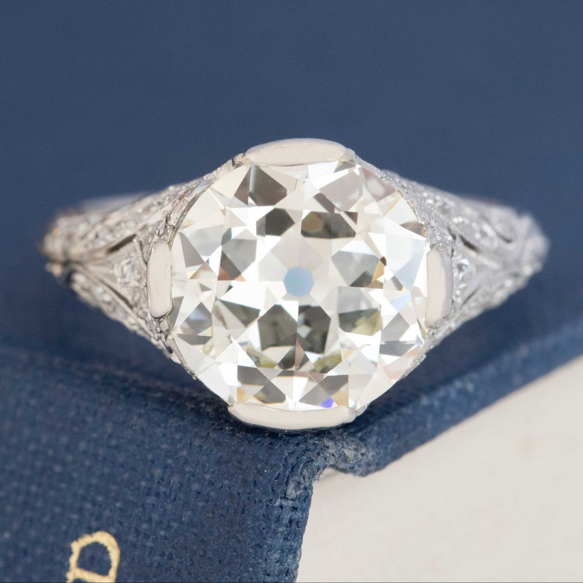 3.19ct Edwardian Old European Cut Diamond Solitaire, GIA M VS1