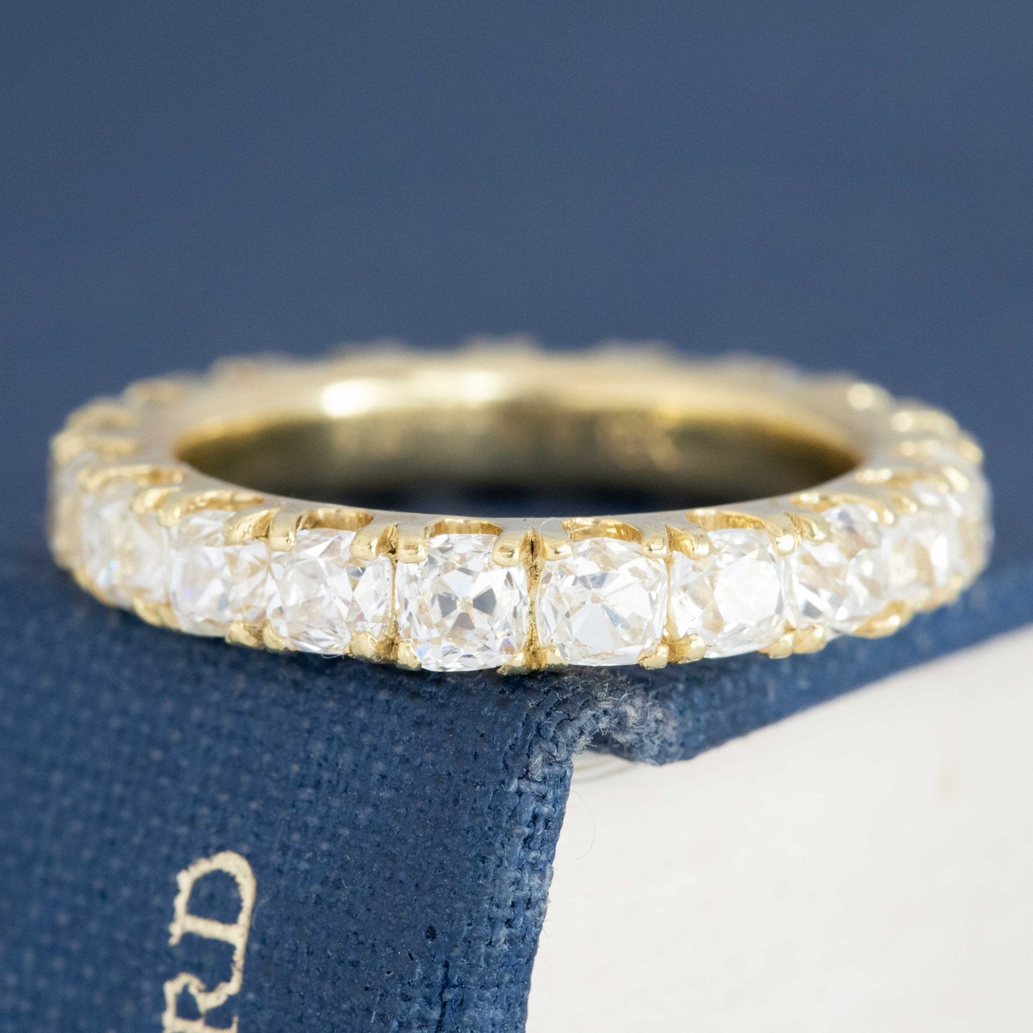 3.20ctw Old Mine Cut Diamond Eternity Band