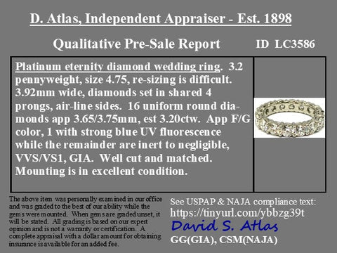 3.20ctw Round Brilliant Cut Diamond Eternity Band, by Brilliantly Engaged