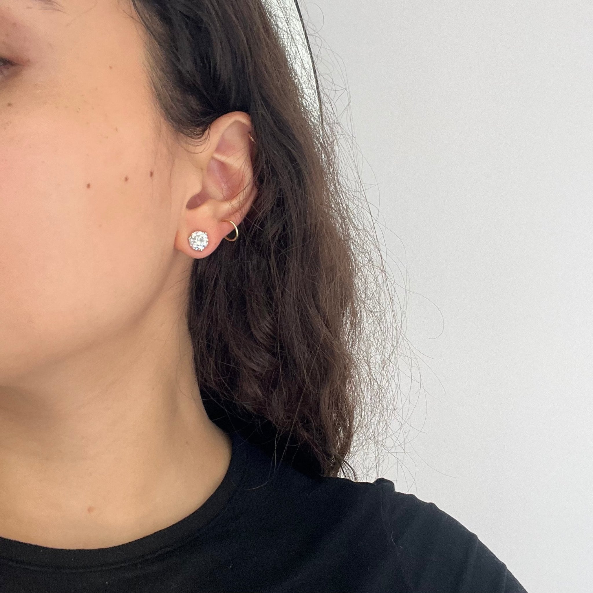 3.20ctw Round Brilliant Cut Diamond Stud Earrings GIA