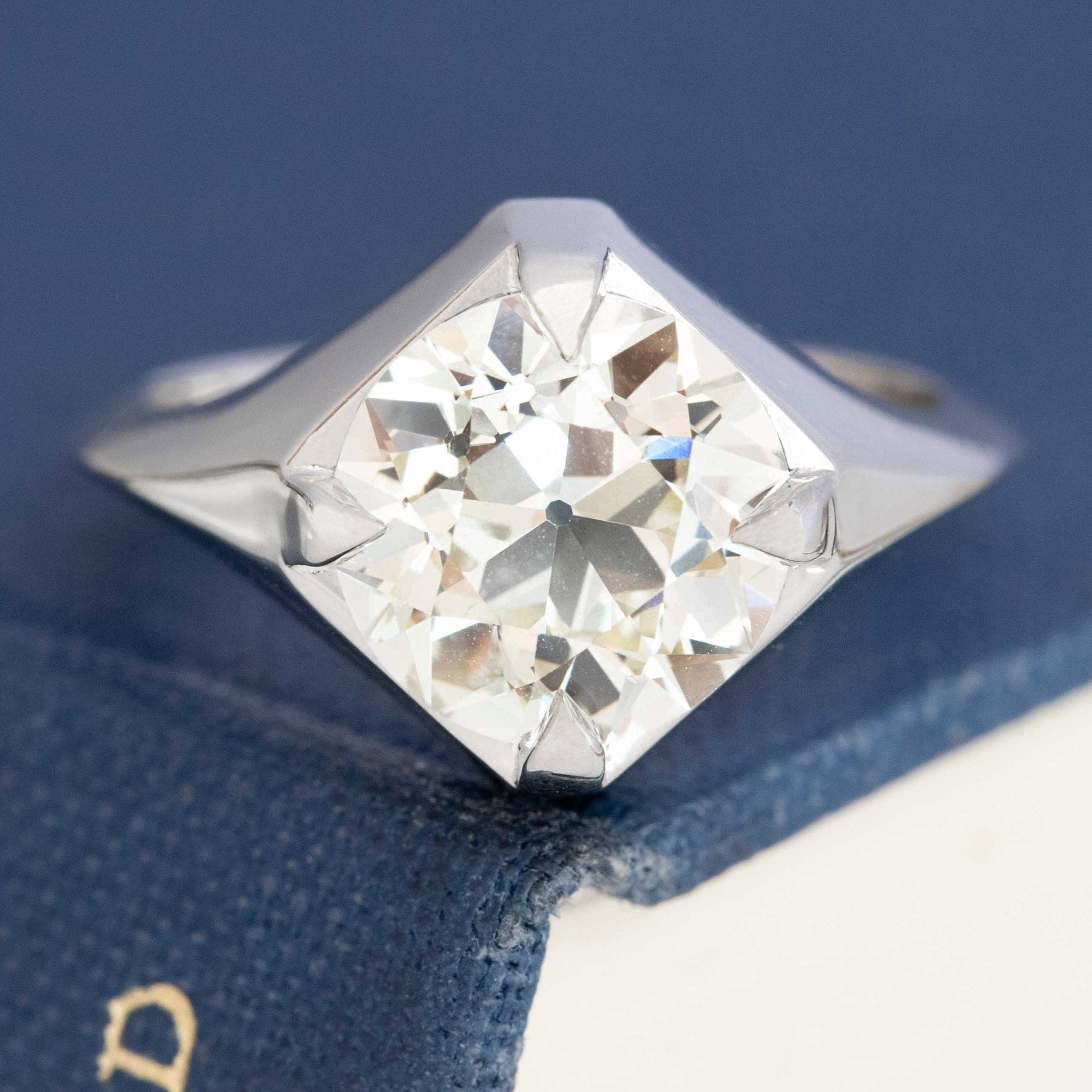 3.21ct Old European Cut Diamond Solitaire ring, GIA N SI1