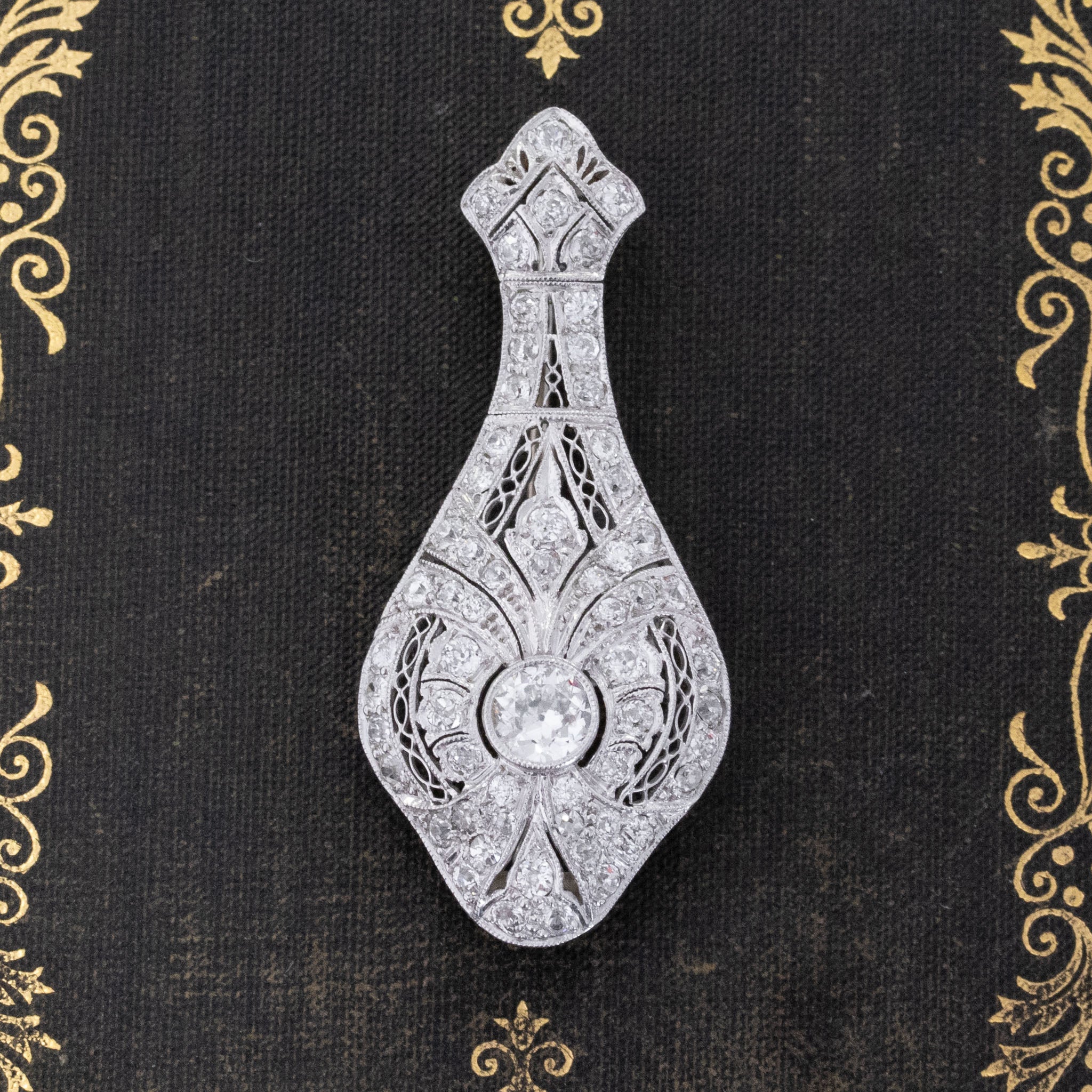 3.23ctw Edwardian Old European Cut Diamond Brooch/Pendant