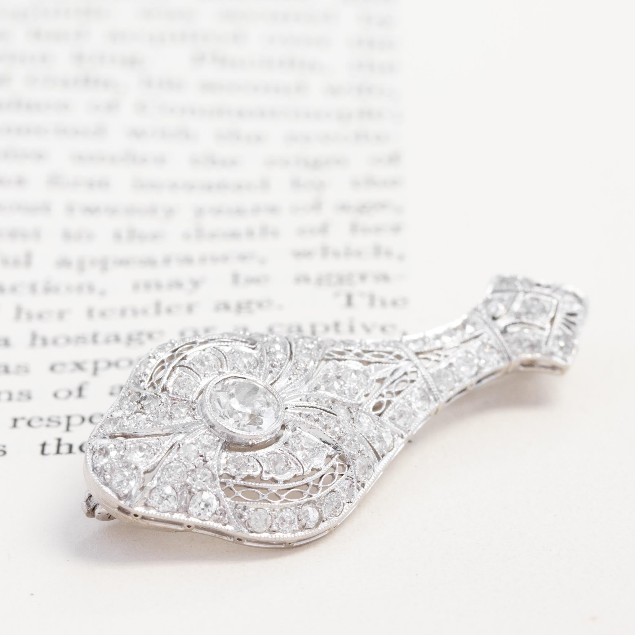 3.23ctw Edwardian Old European Cut Diamond Brooch/Pendant