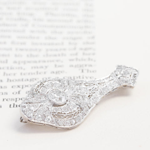 3.23ctw Edwardian Old European Cut Diamond Brooch/Pendant