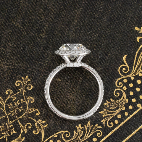 3.23ctw Old European Cut Diamond Halo Ring by Canera