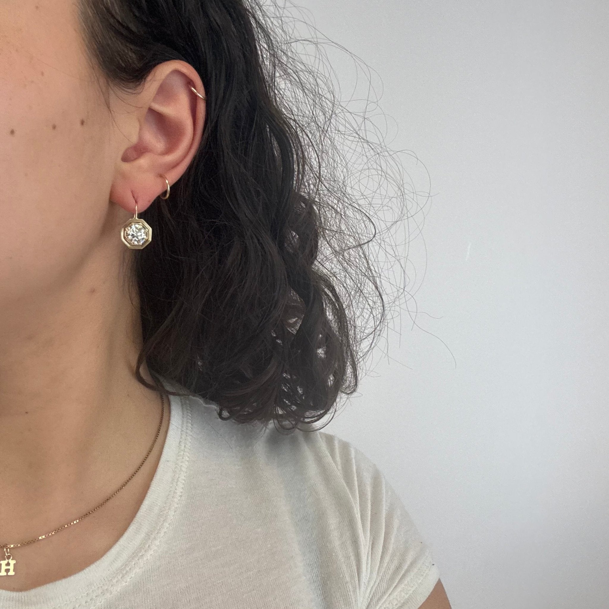 3.23ctw Transitional Cut Diamond Drop Earrings, GIA