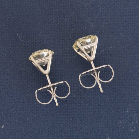3.24ctw Old European Cut Diamond Stud Earrings