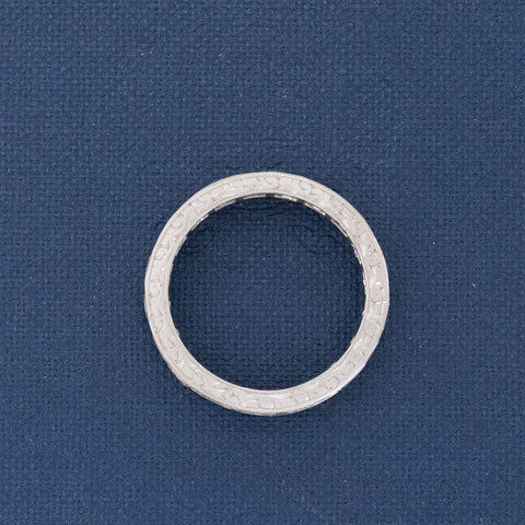 3.25ctw Antique French Cut Diamond Engraved Eternity Band