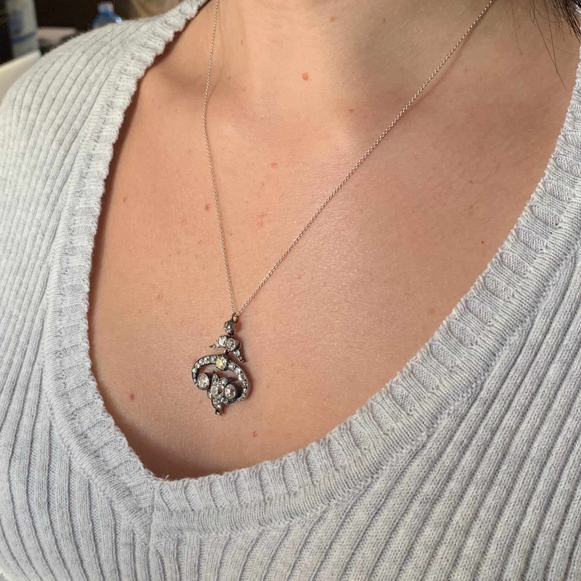 3.25ctw Victorian Fancy Diamond Pendant