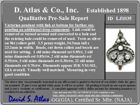 3.25ctw Victorian Fancy Diamond Pendant