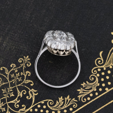 3.27ctw Antique Diamond Cluster Ring