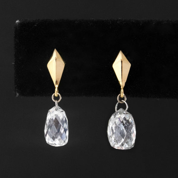Briolette Cut Diamond Drop Earrings