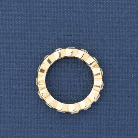 3.29ctw Elongated Old Mine Cut Diamond Bezel Eternity Band