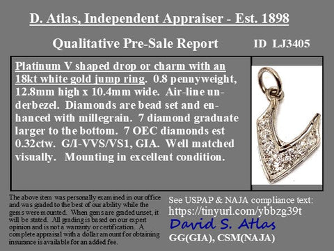 .32ctw Diamond V Charm/Pendant