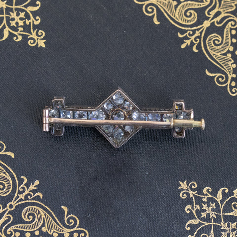3.30ctw Victorian Old Mine Cut Brooch