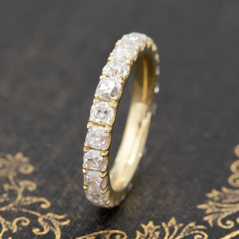 3.31ctw Old Mine Cut Diamond Eternity Band